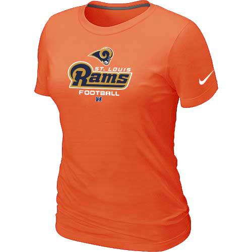 Cheap Women Nike St.Louis Rams Orange Critical Victory NFL Football T-Shirt