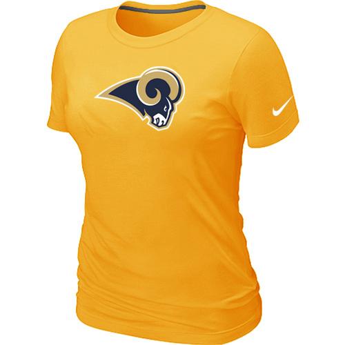 Cheap Women Nike St.Louis Rams Yellow Logo NFL Football T-Shirt