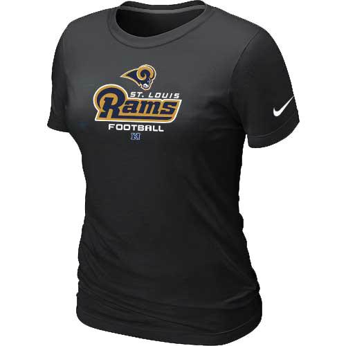 Cheap Women Nike St.Louis Rams Black Critical Victory NFL Football T-Shirt