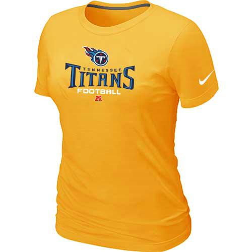 Cheap Women Nike Tennessee Titans Yellow Critical Victory NFL Football T-Shirt