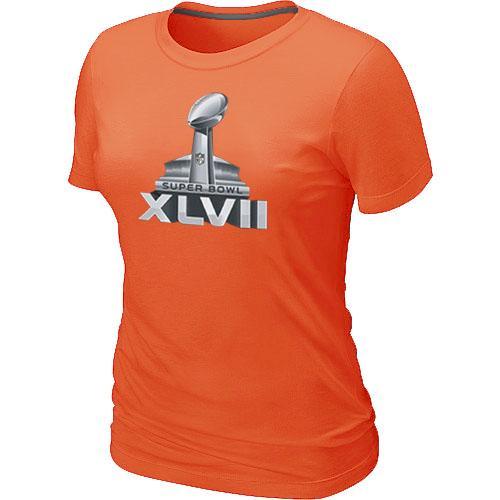 Cheap Women Nike Super Bowl XLVII Logo Orange NFL Football T-Shirt