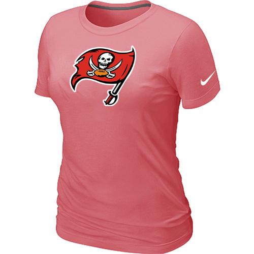 Cheap Women Nike Tampa Bay Buccaneers Pink Logo NFL Football T-Shirt