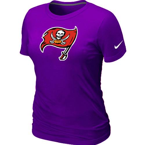 Cheap Women Nike Tampa Bay Buccaneers Purple Logo NFL Football T-Shirt