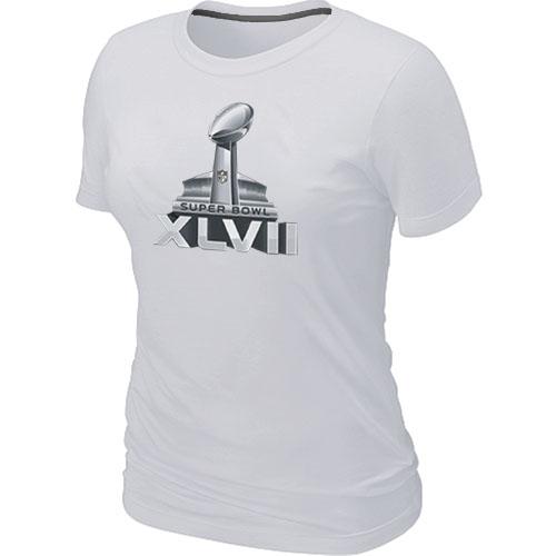 Cheap Women Nike Super Bowl XLVII Logo White NFL Football T-Shirt