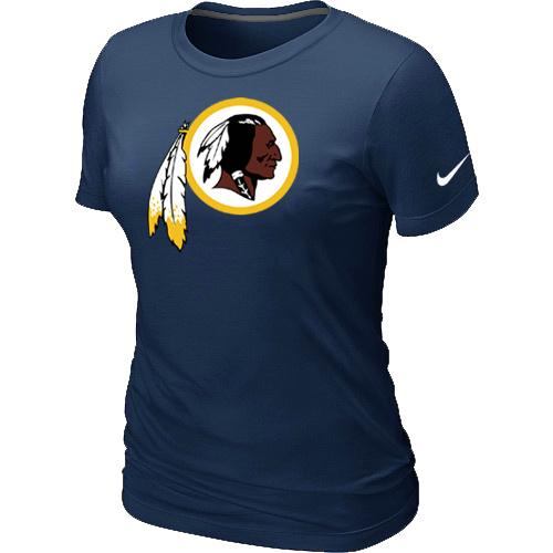 Cheap Women Nike Washington Red Skins D.Blue Logo NFL Football T-Shirt