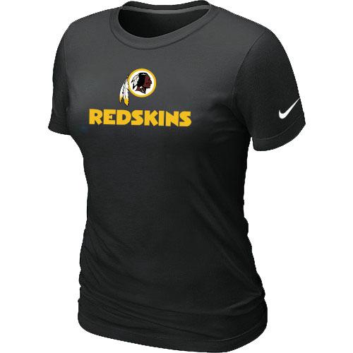 Cheap Women Nike Washington Redskins Authentic Logo Black NFL Football T-Shirt