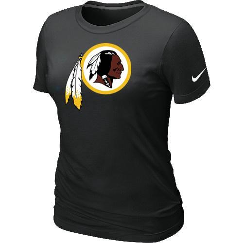 Cheap Women Nike Washington Red Skins Black Logo NFL Football T-Shirt