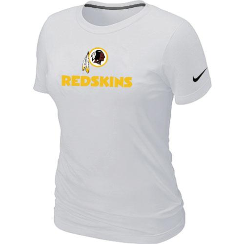 Cheap Women Nike Washington Redskins Authentic Logo White NFL Football T-Shirt