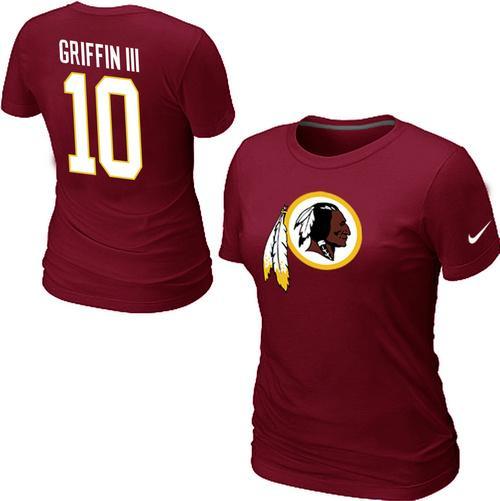 Cheap Women Nike Washington Redskins Robert Griffin III Name & Number Red NFL Football T-Shirt
