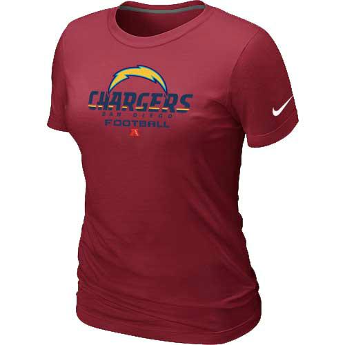 Cheap Women Nike San Diego Charger Red Critical Victory NFL Football T-Shirt