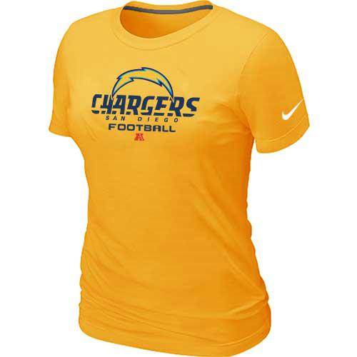 Cheap Women Nike San Diego Charger Yellow Critical Victory NFL Football T-Shirt