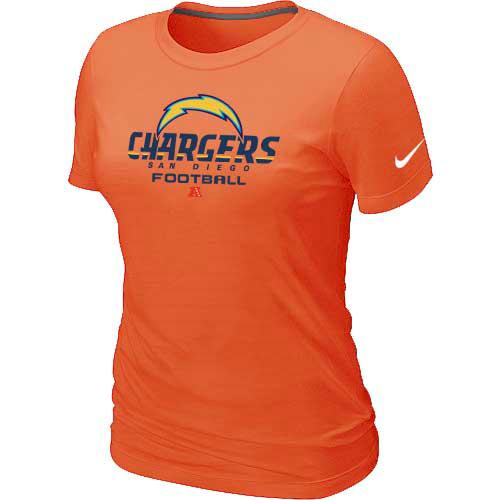 Cheap Women Nike San Diego Charger Orange Critical Victory NFL Football T-Shirt