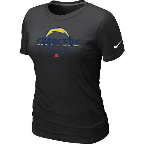 Cheap Women Nike San Diego Charger Black Critical Victory NFL Football T-Shirt