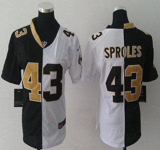 Cheap Womens Nike New Orleans Saints 43 Darren Sproles Black and White Split NFL Jersey