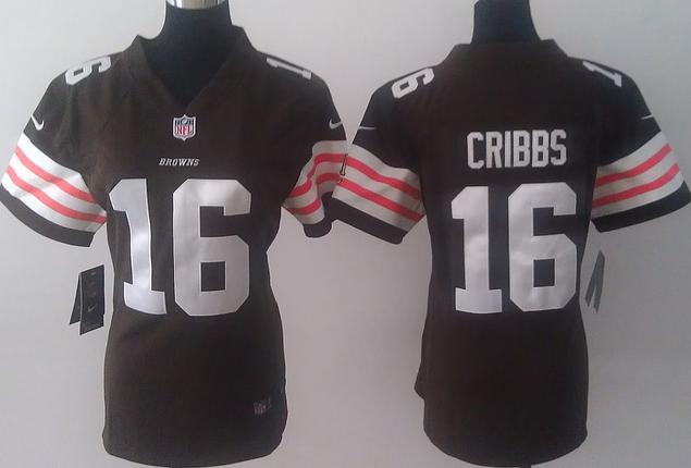 Cheap Women Nike Cleveland Browns 16 Josh Cribbs Brown NFL Jerseys