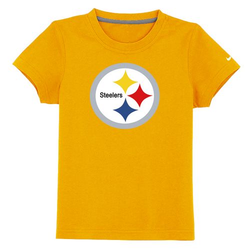 Kids Pittsburgh Steelers Sideline Legend Authentic Logo Yellow T-Shirt Cheap