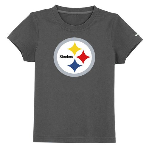 Kids Pittsburgh Steelers Sideline Legend Authentic Logo Dark Grey T-Shirt Cheap