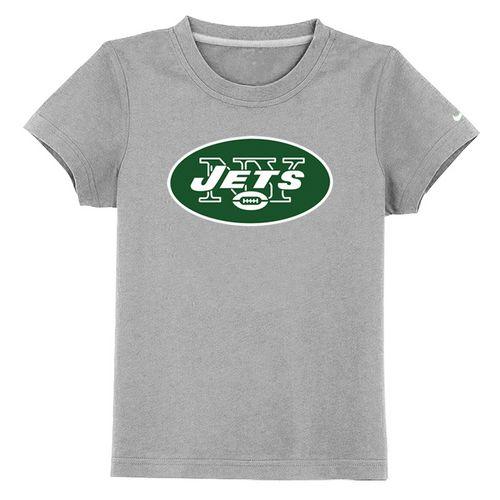 Kids New York Jets Authentic Logo Grey T-Shirt Cheap