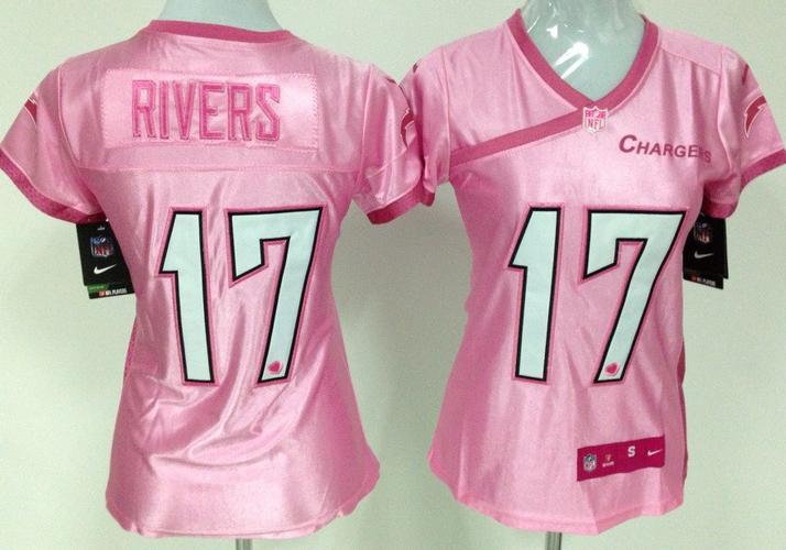 Cheap Women Nike San Diego Chargers 17# Philip Rivers Pink Love's NFL Jersey