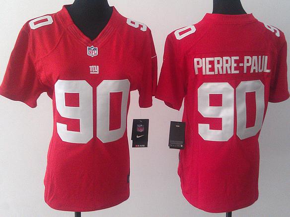 Cheap Women Nike New York Giants 90 Pierre-Paul Red LIMITED Jerseys