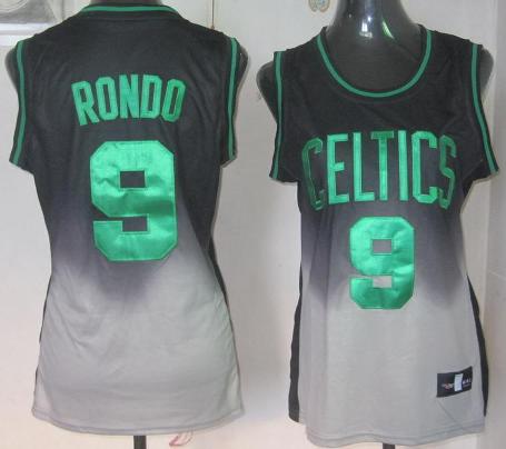 Cheap Women Boston Celtics 9 Rajon Rondo Black Grey Revolution 30 Swingman NBA Jerseys