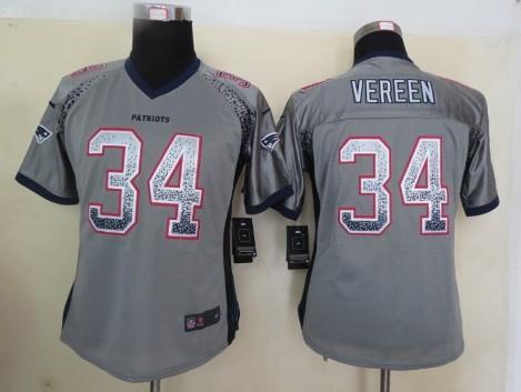 Cheap Women Nike New England Patriots 34 Shane Vereen Grey Drift Fashion Elite NFL Jerseys