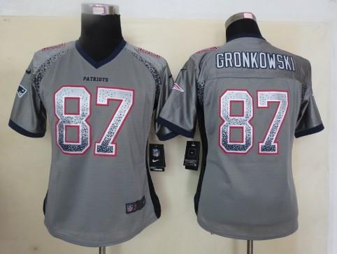 Cheap Women Nike New England Patriots 87 Rob Gronkowski Grey Drift Fashion Elite NFL Jerseys