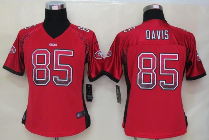 Cheap Women Nike San Francisco 49ers 85 Vernon Davis Red Drift Fashion Elite NFL Jerseys 2013 New
