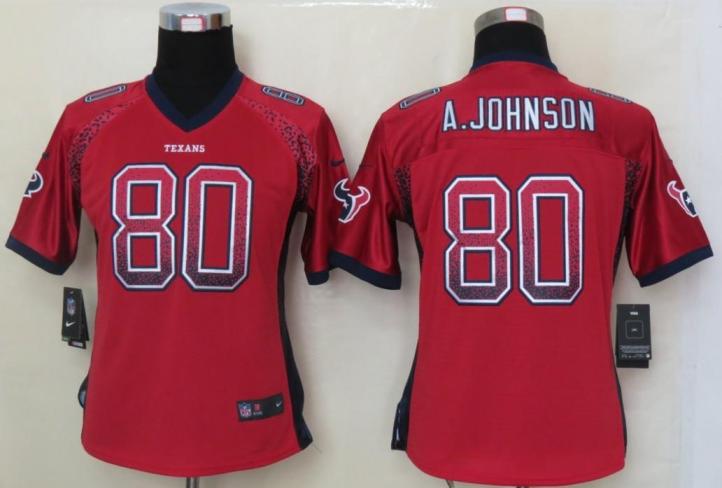 Cheap Women Nike Houston Texans 80 Andre Johnson Red Drift Fashion Elite NFL Jerseys 2013 New