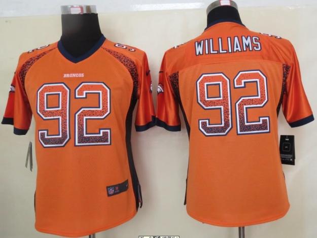 Cheap Women Nike Denver Broncos 92 Sylvester Williams Orange Drift Fashion Elite NFL Jerseys 2013 New