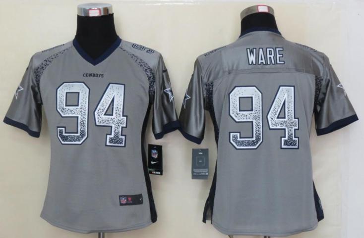 Cheap Women Nike Dallas Cowboys 94 DeMarcus Ware Grey Drift Fashion Elite NFL Jerseys 2013 New