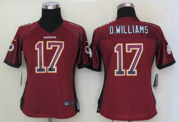 Cheap Women Nike Washington Redskins 17 D.Williams Red Drift Fashion Elite NFL Jerseys 2013 New