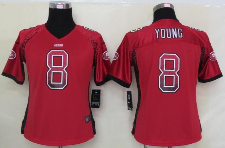 Cheap Women Nike San Francisco 49ers 8 Steve Young Red Drift Fashion Elite NFL Jerseys 2013 New