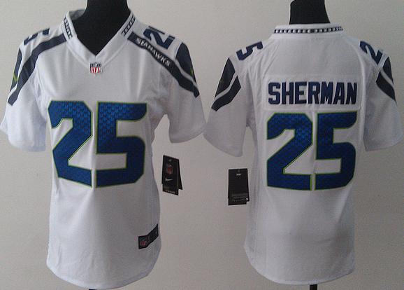 Cheap Women Nike Seattle Seahawks 25 Richard Sherman White NFL Jerseys