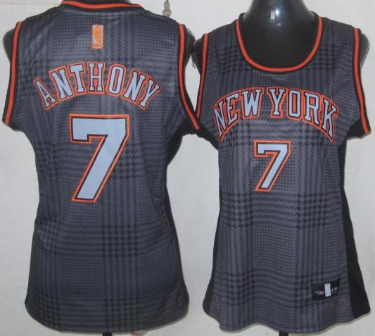 Cheap Women New York Knicks 7 Carmelo Anthony Black Rhythm Fashion Revolution 30 Swingman NBA Jerseys