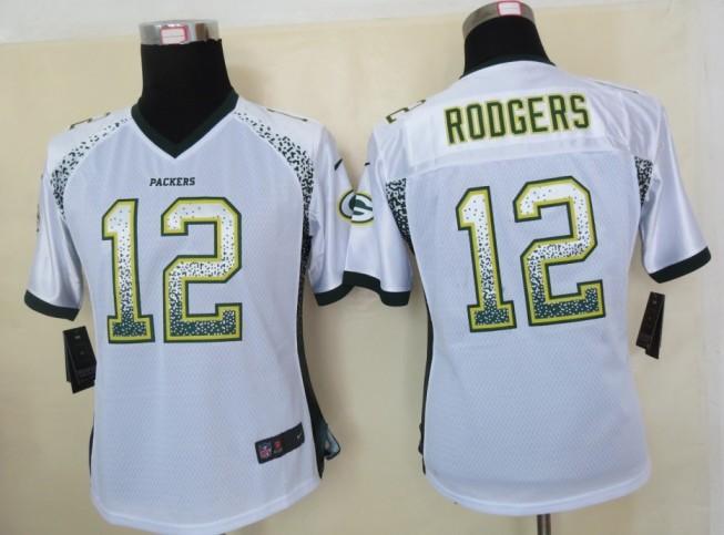 Cheap Women Nike Green Bay Packers 12 Aaron Rodgers White Drift Fashion Elite NFL Jerseys