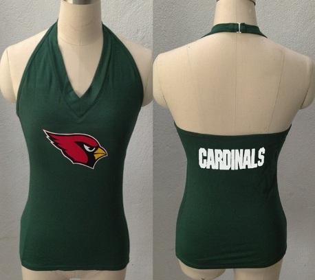 Cheap Women's All Sports Couture Arizona Cardinals Ladies Fashion Long Sleeve V-Neck Halter Top - Green