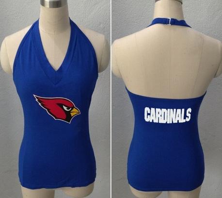 Cheap Women's All Sports Couture Arizona Cardinals Ladies Fashion Long Sleeve V-Neck Halter Top - Royal Blue