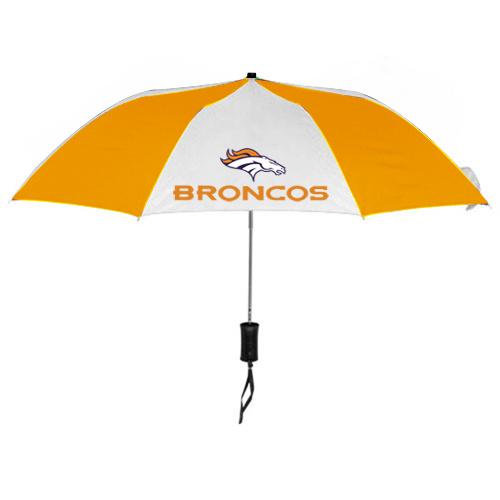 Denver Broncos White Yellow NFL Folding Umbrella Sale Cheap