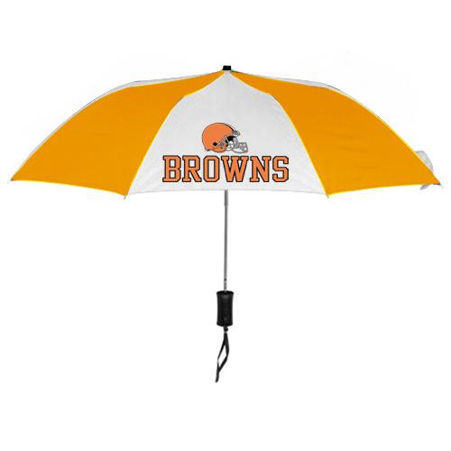 Cleveland Browns White Yellow NFL Folding Umbrella Sale Cheap