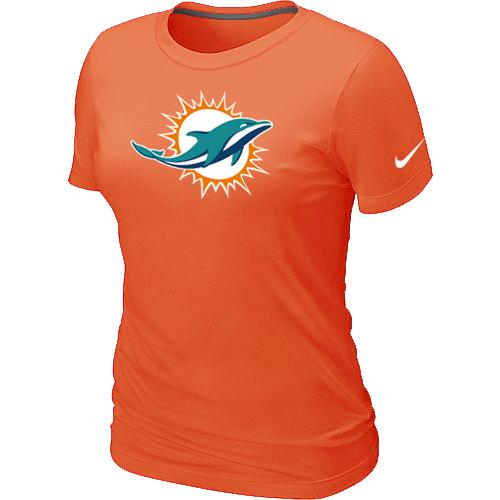 Cheap Women Miami Dolphins Sideline Legend logo Orange NFL T-Shirt