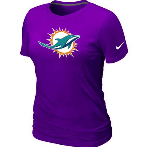 Cheap Women Miami Dolphins Sideline Legend logo Purple NFL T-Shirt