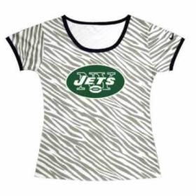 Cheap Women Nike New York Jets Sideline Legend Authentic Logo Zebra Stripes T-Shirt