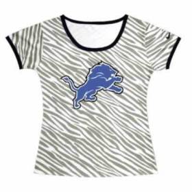 Cheap Women Nike Detroit Lions Sideline Legend Authentic Logo Zebra Stripes T-Shirt