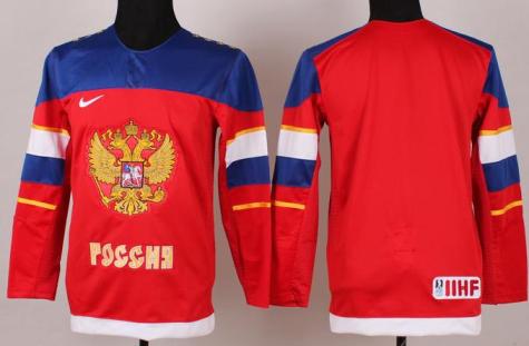 Kids 2014 Winter Olympics Russian Federation Team Blank Red Hockey Jerseys For Sale