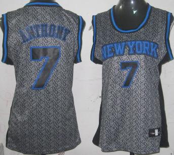 Cheap Women New York Knicks 7 Carmelo Anthony Grey Static Fashion Swingman NBA Jersey