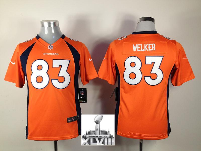 Kids Nike Denver Broncos 83 Wes Welker Orange 2014 Super Bowl XLVIII NFL Jerseys Cheap