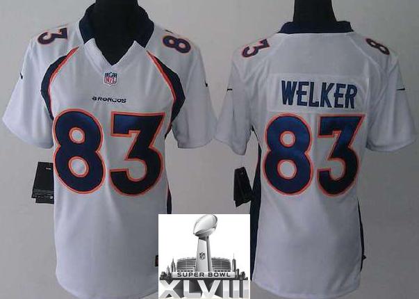 Cheap Women Nike Denver Broncos 83 Wes Welker White 2014 Super Bowl XLVIII NFL Jerseys