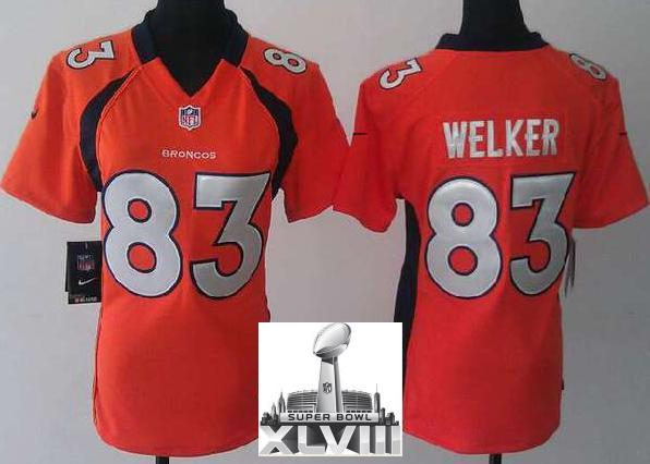 Cheap Women Nike Denver Broncos 83 Wes Welker Orange 2014 Super Bowl XLVIII NFL Jerseys