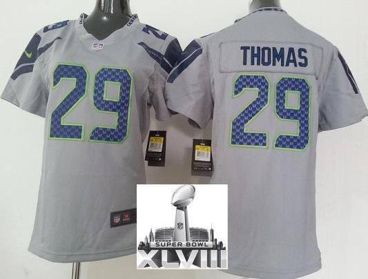 Cheap Women Nike Seattle Seahawks 29 Earl Thomas Grey 2014 Super Bowl XLVIII NFL Jerseys